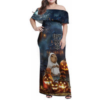 Capy-Boo-Ra Halloween Personalized Family Matching Off Shoulder Maxi Dress and Hawaiian Shirt Capybara Funny Spooky Ghost LT9 - Wonder Print Shop