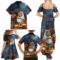 Capy-Boo-Ra Halloween Personalized Family Matching Summer Maxi Dress and Hawaiian Shirt Capybara Funny Spooky Ghost - Wonder Print Shop