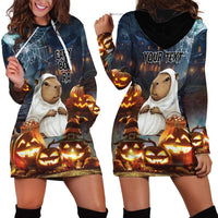 Capy-Boo-Ra Halloween Personalized Hoodie Dress Capybara Funny Spooky Ghost - Wonder Print Shop