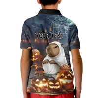 Capy-Boo-Ra Halloween Personalized Kid Polo Shirt Capybara Funny Spooky Ghost - Wonder Print Shop