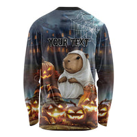 Capy-Boo-Ra Halloween Personalized Long Sleeve Shirt Capybara Funny Spooky Ghost - Wonder Print Shop