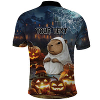 Capy-Boo-Ra Halloween Personalized Polo Shirt Capybara Funny Spooky Ghost - Wonder Print Shop