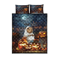 Capy-Boo-Ra Halloween Personalized Quilt Bed Set Capybara Funny Spooky Ghost - Wonder Print Shop