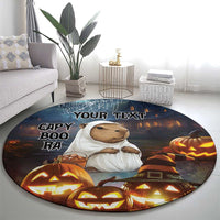 Capy-Boo-Ra Halloween Personalized Round Carpet Capybara Funny Spooky Ghost