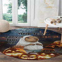 Capy-Boo-Ra Halloween Personalized Round Carpet Capybara Funny Spooky Ghost