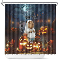 Capy-Boo-Ra Halloween Personalized Shower Curtain Capybara Funny Spooky Ghost