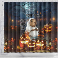 Capy-Boo-Ra Halloween Personalized Shower Curtain Capybara Funny Spooky Ghost