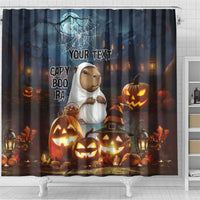 Capy-Boo-Ra Halloween Personalized Shower Curtain Capybara Funny Spooky Ghost
