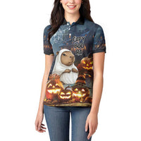 Capy-Boo-Ra Halloween Personalized Women Polo Shirt Capybara Funny Spooky Ghost - Wonder Print Shop