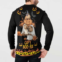 Capy-Boo-Ra Spooky Season Button Sweatshirt LT9 - Wonder Print Shop