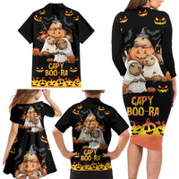 Capy-Boo-Ra Spooky Season Family Matching Long Sleeve Bodycon Dress and Hawaiian Shirt LT9 - Wonder Print Shop