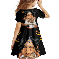 Capy-Boo-Ra Spooky Season Family Matching Off The Shoulder Long Sleeve Dress and Hawaiian Shirt - Wonder Print Shop