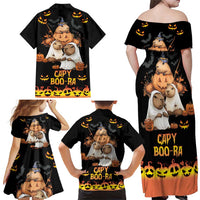 Capy-Boo-Ra Spooky Season Family Matching Off Shoulder Maxi Dress and Hawaiian Shirt LT9 - Wonder Print Shop