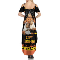 Capy-Boo-Ra Spooky Season Family Matching Summer Maxi Dress and Hawaiian Shirt - Wonder Print Shop