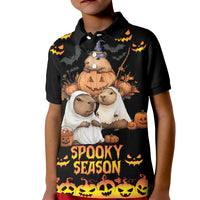 Capy-Boo-Ra Spooky Season Kid Polo Shirt - Wonder Print Shop