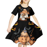 Capy-Boo-Ra Spooky Season Kid Short Sleeve Dress - Wonder Print Shop