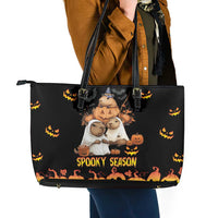Capy-Boo-Ra Spooky Season Leather Tote Bag - Wonder Print Shop