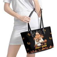Capy-Boo-Ra Spooky Season Leather Tote Bag - Wonder Print Shop