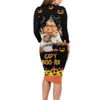 Capy-Boo-Ra Spooky Season Long Sleeve Bodycon Dress - Wonder Print Shop