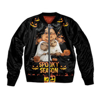 Capy-Boo-Ra Spooky Season Sleeve Zip Bomber Jacket - Wonder Print Shop