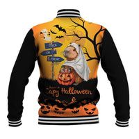 Happy Capy-Boo-Ra Baseball Jacket Capybara Ghost Trick or Treat LT9 - Wonder Print Shop
