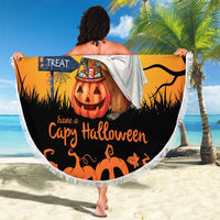 Happy Capy-Boo-Ra Beach Blanket Capybara Ghost Trick or Treat LT9 - Wonder Print Shop