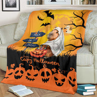 Happy Capy-Boo-Ra Blanket Capybara Ghost Trick or Treat