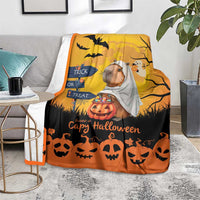 Happy Capy-Boo-Ra Blanket Capybara Ghost Trick or Treat