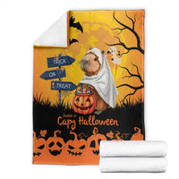 Happy Capy-Boo-Ra Blanket Capybara Ghost Trick or Treat