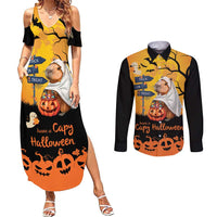 Happy Capy-Boo-Ra Couples Matching Summer Maxi Dress and Long Sleeve Button Shirt Capybara Ghost Trick or Treat LT9 - Wonder Print Shop