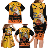 Happy Capy-Boo-Ra Family Matching Long Sleeve Bodycon Dress and Hawaiian Shirt Capybara Ghost Trick or Treat LT9 - Wonder Print Shop