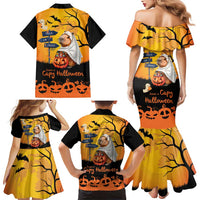 Happy Capy-Boo-Ra Family Matching Mermaid Dress and Hawaiian Shirt Capybara Ghost Trick or Treat LT9 - Wonder Print Shop