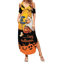 Happy Capy-Boo-Ra Family Matching Summer Maxi Dress and Hawaiian Shirt Capybara Ghost Trick or Treat - Wonder Print Shop