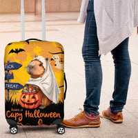 Happy Capy-Boo-Ra Luggage Cover Capybara Ghost Trick or Treat - Wonder Print Shop
