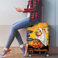 Happy Capy-Boo-Ra Luggage Cover Capybara Ghost Trick or Treat - Wonder Print Shop