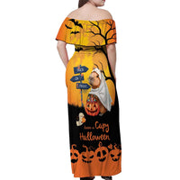 Happy Capy-Boo-Ra Off Shoulder Maxi Dress Capybara Ghost Trick or Treat - Wonder Print Shop