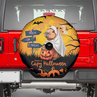 Happy Capy-Boo-Ra Spare Tire Cover Capybara Ghost Trick or Treat - Wonder Print Shop
