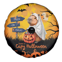 Happy Capy-Boo-Ra Spare Tire Cover Capybara Ghost Trick or Treat - Wonder Print Shop