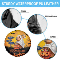 Happy Capy-Boo-Ra Spare Tire Cover Capybara Ghost Trick or Treat - Wonder Print Shop