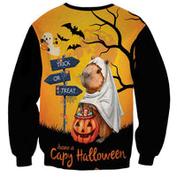 Happy Capy-Boo-Ra Sweatshirt Capybara Ghost Trick or Treat - Wonder Print Shop
