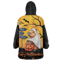 Happy Capy-Boo-Ra Wearable Blanket Hoodie Capybara Ghost Trick or Treat - Wonder Print Shop