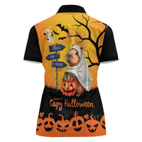 Happy Capy-Boo-Ra Women Polo Shirt Capybara Ghost Trick or Treat - Wonder Print Shop
