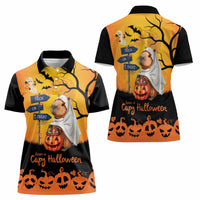 Happy Capy-Boo-Ra Women Polo Shirt Capybara Ghost Trick or Treat - Wonder Print Shop