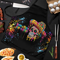 Dripping Sombrero Sugar Skull Apron Día de los Muertos - Wonder Print Shop