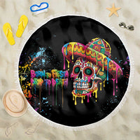 Dripping Sombrero Sugar Skull Beach Blanket Día de los Muertos - Wonder Print Shop