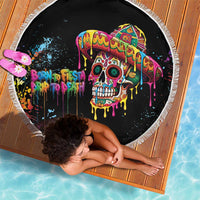 Dripping Sombrero Sugar Skull Beach Blanket Día de los Muertos - Wonder Print Shop