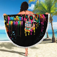 Dripping Sombrero Sugar Skull Beach Blanket Día de los Muertos - Wonder Print Shop