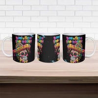 Dripping Sombrero Sugar Skull Ceramic Mug Día de los Muertos - Wonder Print Shop
