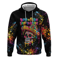 Dripping Sombrero Sugar Skull Hoodie Día de los Muertos - Wonder Print Shop