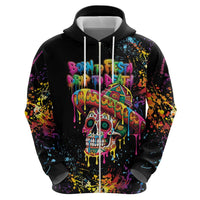 Dripping Sombrero Sugar Skull Hoodie Día de los Muertos - Wonder Print Shop